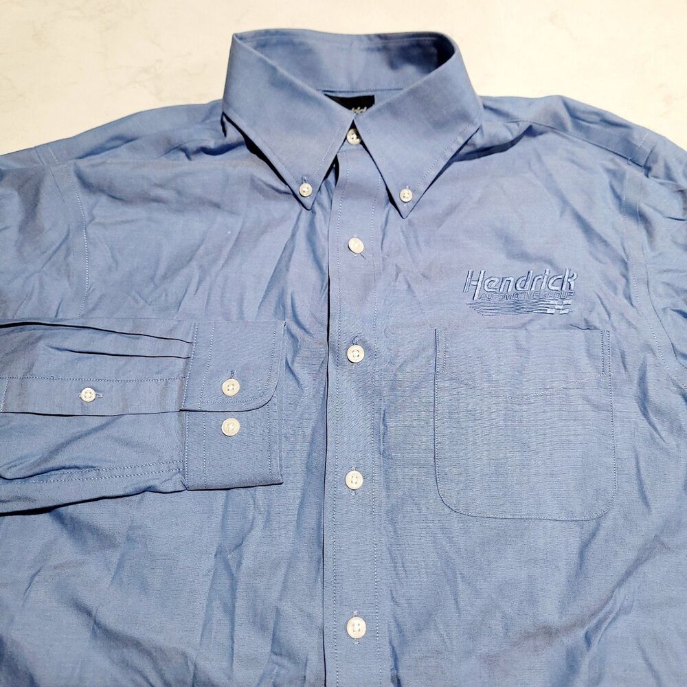 Team Hendrick Collection By Oobe Men's 16 1/2 34/35 L/S Blue Employee Tech Shirt
